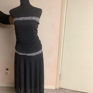Size 20 fashion bug strapless dress with silver sparkly details and sheer cover